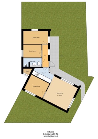 Floorplan - Schulpweg 60-24, 2211 XM Noordwijkerhout
